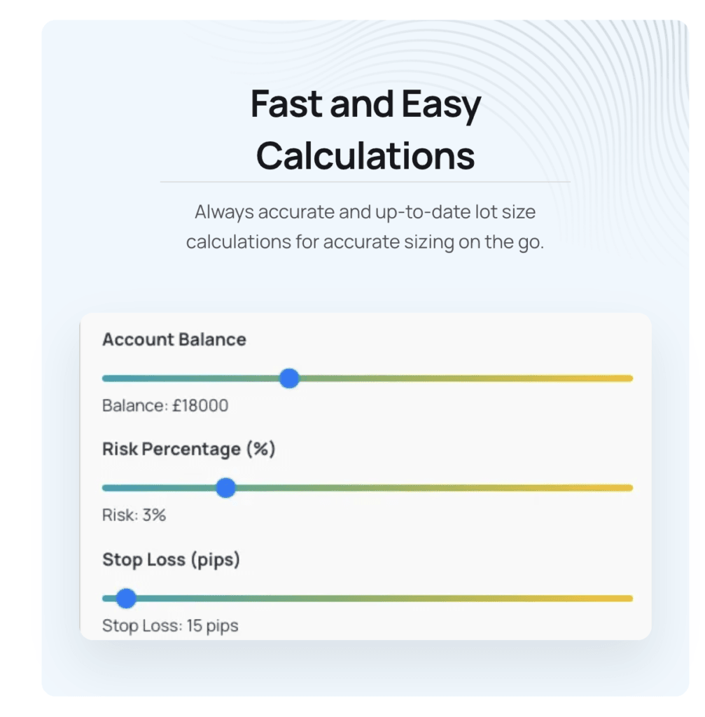 Fast and Easy Calculations - Lot Size Calculator Screenshot