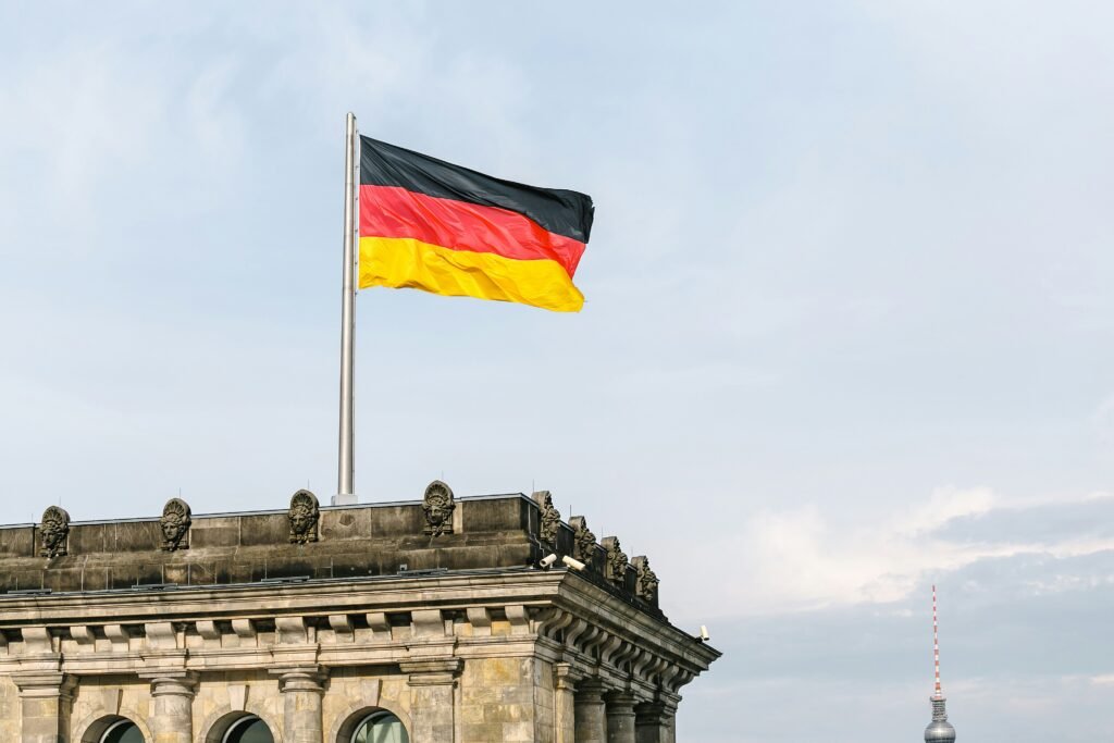 German Building with German Flag