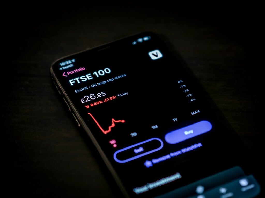 FTSE100 on a mobile screen